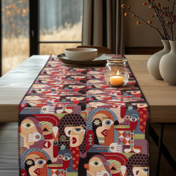 Beauty Home ΡΑΝΝΕΡ ΣΤΟΦΑ ΠΟΛΥΧΡΩΜΑ ΠΡΟΣΩΠΑ Beauty Home ΡΑΝΝΕΡ ΣΤΟΦΑ ΠΟΛΥΧΡΩΜΑ ΠΡΟΣΩΠΑ