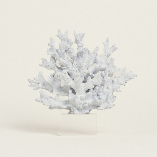 Beauty Home ΚΟΡΑΛΙ ΛΕΥΚΟ  ΜΕ ΒΑΣΗ PLEXI GLASS 24 x 24 cm