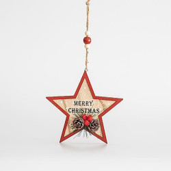 Beauty Home ΞΥΛΙΝΟ ΑΣΤΕΡΑΚΙ, MERRY CHRISTMAS, 15,5x1cm