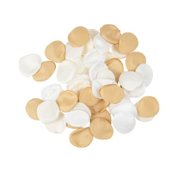 Beauty Home 60 Πέταλα Σατέν Εκρού, Λευκό και Χρυσό Ø3,5 CM Beauty Home 60 Πέταλα Σατέν Εκρού, Λευκό και Χρυσό Ø3,5 CM