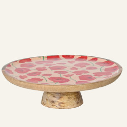 Beauty Home Ταρτίερα από Ξύλο Μάνγκο με Σχέδιο Παπαρούνας27.5cm x 9.5cm Beauty Home Ταρτίερα από Ξύλο Μάνγκο με Σχέδιο Παπαρούνας27.5cm x 9.5cm