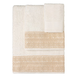 Beauty Home Σετ πετσέτες 3τμχ με δαντέλα Art 3440 (30x50+50x90+70x140) Εκρού Beauty Home Σετ πετσέτες 3τμχ με δαντέλα Art 3440 (30x50+50x90+70x140) Εκρού