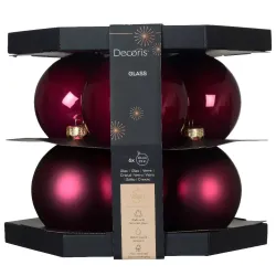 Beauty Home ΓΥΑΛΙΝΕΣ ΜΠΑΛΕΣ ΜΑΤΖΕΝΤΑ 10 CM ΣΕΤ 6 ΤΜΧ