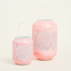 Beauty Home ΦΑΝΑΡΙ ΜΕΤΑΛΙΚΟ ΡΟΖ 30 x 20 cm Beauty Home ΦΑΝΑΡΙ ΜΕΤΑΛΙΚΟ ΡΟΖ 30 x 20 cm