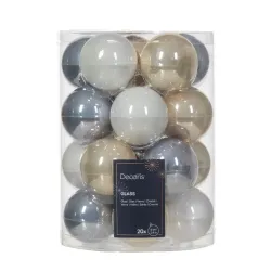 Beauty Home ΓΥΑΛΙΝΕΣ ΜΠΑΛΕΣ 3 ΧΡΩΜΑΤΑ 6 cm ΣΕΤ 20 ΤΜΧ