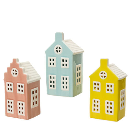 Beauty Home Διακοσμητικό Σπίτι από Πορσελάνη 7,8 x 6,3 x 15 cm  Κίτρινο