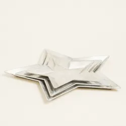 Beauty Home ΜΕΤΑΛΛΙΚΟΣ ΔΙΣΚΟΣ ΑΣΤΕΡΙ ΑΣΗΜΙ 47 x 49 x 2,5 CM Beauty Home ΜΕΤΑΛΛΙΚΟΣ ΔΙΣΚΟΣ ΑΣΤΕΡΙ ΑΣΗΜΙ 47 x 49 x 2,5 CM