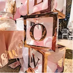 Beauty Home ΚΥΒΟΣ ΡΟΖ ΧΡΥΣΟ 30X30X30CM