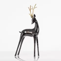 Beauty Home ΕΛΑΦΙ ΜΑΥΡΟ, ΜΕ ΧΡΥΣΑ ΚΕΡΑΤΑ, 40cm