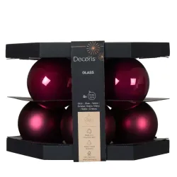 Beauty Home ΓΥΑΛΙΝΕΣ ΜΠΑΛΕΣ ΜΑΤΖΕΝΤΑ 8 CM ΣΕΤ 8 ΤΜΧ