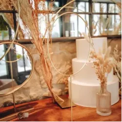 Beauty Home ΜΕΤΑΛΙΚΟΣ ΚΥΚΛΟΣ ΧΡΥΣΟΣ  ΜΕ ΒΑΣΗ 39 x 19 cm