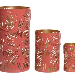 Beauty Home ΜΕΤΑΛΛΙΚΑ ΦΑΝΑΡΙΑ ΚΟΡΑΛΙ ΣΕΤ 3 ΤΜΧ