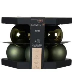 Beauty Home ΓΥΑΛΙΝΕΣ ΜΠΑΛΕΣ ΛΑΔΙ 8 CM ΣΕΤ 8 ΤΜΧ