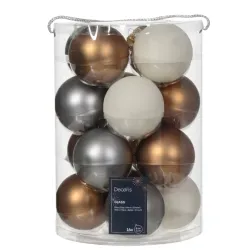 Beauty Home ΓΥΑΛΙΝΕΣ ΜΠΑΛΕΣ 3 ΧΡΩΜΑΤΑ 8 cm ΣΕΤ 16 ΤΜΧ