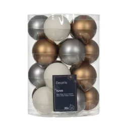 Beauty Home ΓΥΑΛΙΝΕΣ ΜΠΑΛΕΣ 3 ΧΡΩΜΑΤΑ 6 cm ΣΕΤ 20 ΤΜΧ