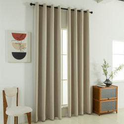 Beauty Home Κουρτίνα Full Blackout σκίασης με 8 κρίκους Soft Art 8391 Beige 140x270 Άμμου