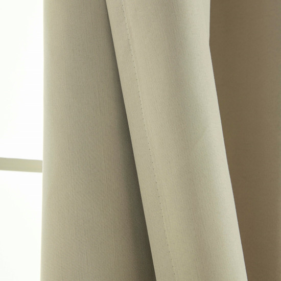 Beauty Home Κουρτίνα Full Blackout σκίασης με 8 κρίκους Soft Art 8391 Beige 140x270 Άμμου