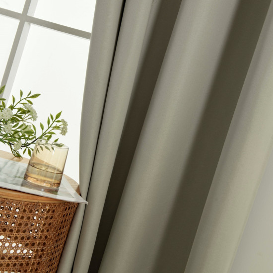Beauty Home Κουρτίνα Full Blackout σκίασης με 8 κρίκους Soft Art 8391 Dark Beige-3 140x270 Σκούρο Μπεζ