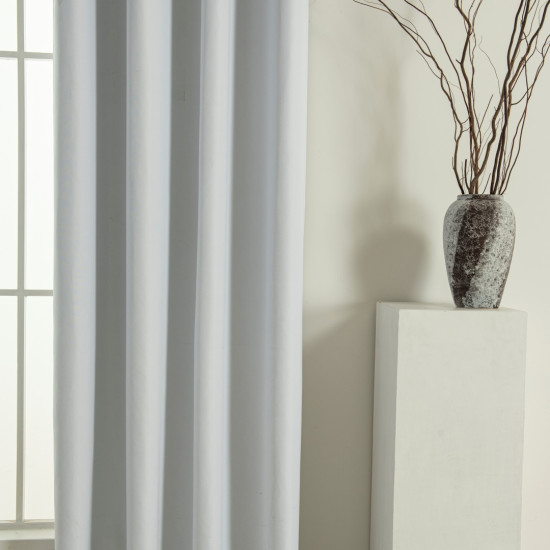 Beauty Home Κουρτίνα Full Blackout σκίασης με 8 κρίκους Soft Art 8391 Ice-Ecru 140x270 Πάγου