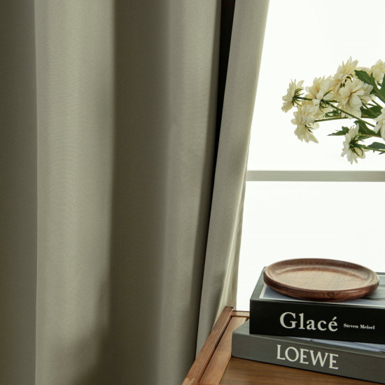 Beauty Home Κουρτίνα Full Blackout σκίασης με 8 κρίκους Soft Art 8391 Light Beige-C3 140x270 Μπεζ