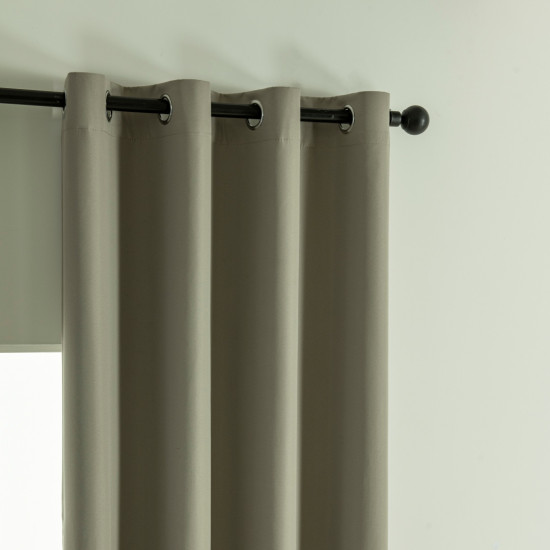 Beauty Home Κουρτίνα Full Blackout σκίασης με 8 κρίκους Soft Art 8391 Light Beige-C3 140x270 Μπεζ