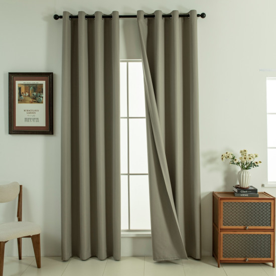 Beauty Home Κουρτίνα Full Blackout σκίασης με 8 κρίκους Soft Art 8391 Light Beige-C3 140x270 Μπεζ