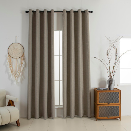 Beauty Home Κουρτίνα Full Blackout σκίασης με 8 κρίκους Elite Art 8392 Beige-Νο5 140x270 Μπεζ