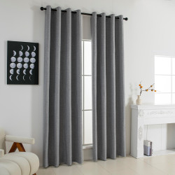 Beauty Home Κουρτίνα Full Blackout σκίασης με 8 κρίκους Elite Art 8392 Grey-Νο7 140x270 Σκούρο Γκρι