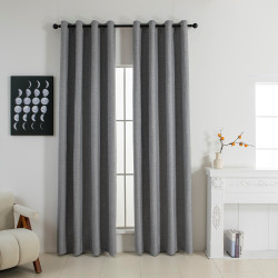 Beauty Home Κουρτίνα Full Blackout σκίασης με 8 κρίκους Elite Art 8392 Grey-Νο7 140x270 Σκούρο Γκρι