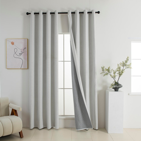 Beauty Home Κουρτίνα Full Blackout σκίασης με 8 κρίκους Elite Art 8392 Ice-No1 140x270 Πάγου