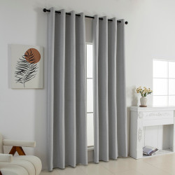 Beauty Home Κουρτίνα Full Blackout σκίασης με 8 κρίκους Elite Art 8392 Light Grey-Νο3 140x270 Ασημί