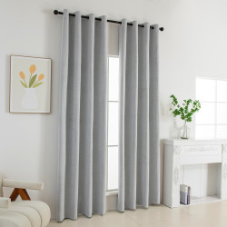 Beauty Home Κουρτίνα Full Blackout σκίασης με 8 κρίκους Elite Art 8392 Silver-Νο4 140x270 Γκρι