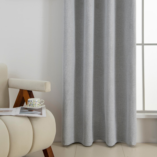Beauty Home Κουρτίνα Full Blackout σκίασης με 8 κρίκους Elite Art 8392 Silver-Νο4 140x270 Γκρι