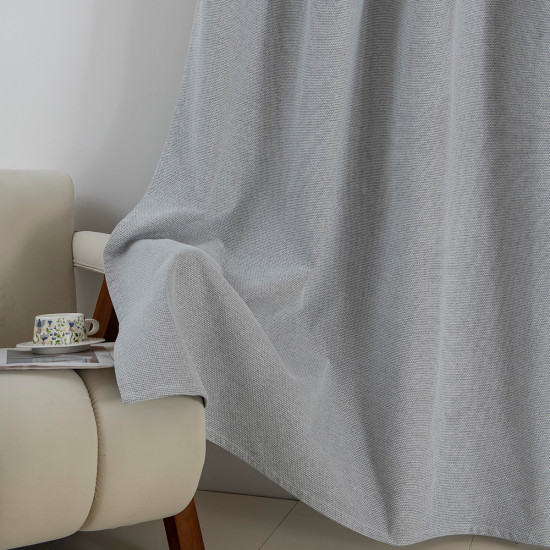 Beauty Home Κουρτίνα Full Blackout σκίασης με 8 κρίκους Elite Art 8392 Silver-Νο4 140x270 Γκρι