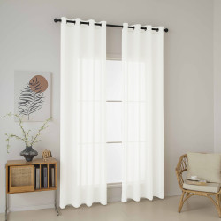 Beauty Home Κουρτίνα γάζα μονόχρωμη με 8 μεταλλικούς κρίκους Fit Art 8447 140x270 Εκρού Beauty Home Κουρτίνα γάζα μονόχρωμη με 8 μεταλλικούς κρίκους Fit Art 8447 140x270 Εκρού