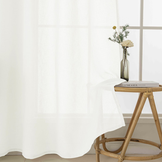 Beauty Home Κουρτίνα γάζα μονόχρωμη με 8 μεταλλικούς κρίκους Fit Art 8447 140x270 Εκρού