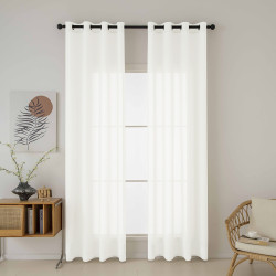 Beauty Home Κουρτίνα γάζα μονόχρωμη με 8 μεταλλικούς κρίκους Fit Art 8447 140x270 Εκρού Beauty Home Κουρτίνα γάζα μονόχρωμη με 8 μεταλλικούς κρίκους Fit Art 8447 140x270 Εκρού