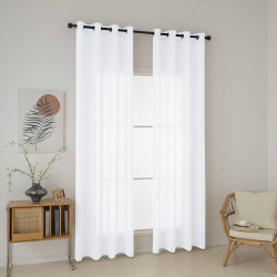 Beauty Home Κουρτίνα γάζα μονόχρωμη με 8 μεταλλικούς κρίκους Fit Art 8447 140x270 Λευκό Beauty Home Κουρτίνα γάζα μονόχρωμη με 8 μεταλλικούς κρίκους Fit Art 8447 140x270 Λευκό