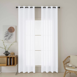 Beauty Home Κουρτίνα γάζα μονόχρωμη με 8 μεταλλικούς κρίκους Fit Art 8447 140x270 Λευκό Beauty Home Κουρτίνα γάζα μονόχρωμη με 8 μεταλλικούς κρίκους Fit Art 8447 140x270 Λευκό