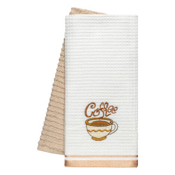 Beauty Home Ποτηρόπανα σετ 2τμχ Coffe Art 8810 40x60 Μπεζ