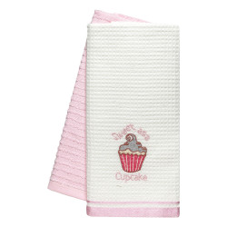 Beauty Home Ποτηρόπανα σετ 2τμχ Cupcake Art 8815 40x60 Ροζ