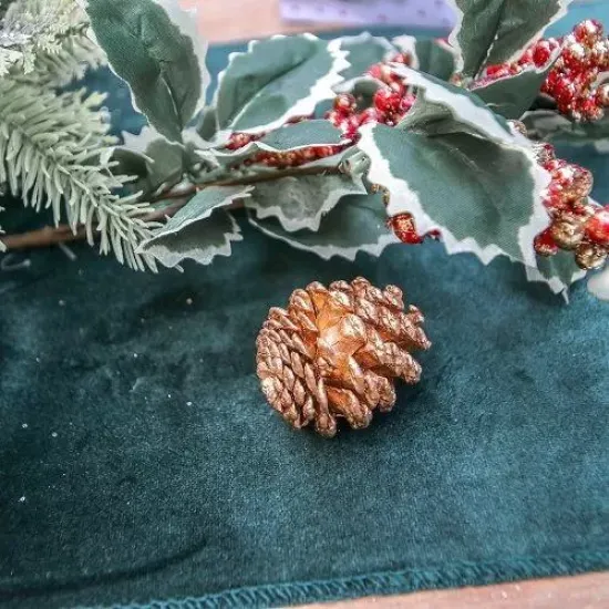 Beauty Home 6 κουκουνάρια ματ χρυσό περίπου 5 cm