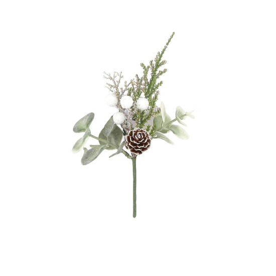 Beauty Home Κλαδί Χιονισμένο με σαμπανί γκλίτερ 13 cm
