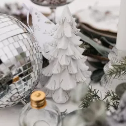 Beauty Home Κομψό έλατο ρητίνης λευκό 15 x 10 cm