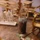 Beauty Home Χριστουγεννιάτικο διακοσμητικό σε ξύλινη βάση με χρυσό γκλίτερ 5 x 24 cm
