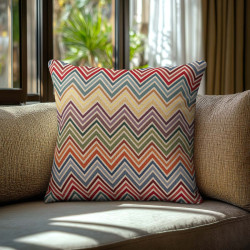 Beauty Home Μαξιλαροθήκη ΣΤΟΦΑ ΠΟΛΥΧΡΩΜΟ ΖΙΓΚΖΑΓΚ Beauty Home Μαξιλαροθήκη ΣΤΟΦΑ ΠΟΛΥΧΡΩΜΟ ΖΙΓΚΖΑΓΚ