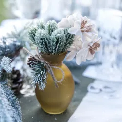 Beauty Home 6 κλαδιά έλατου πράσινα με ιριδίζον γκλίτερ 14.5 cm Beauty Home 6 κλαδιά έλατου πράσινα με ιριδίζον γκλίτερ 14.5 cm