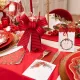 Beauty Home Σετ 2 Κόκκινων Βελούδινων Φιογκών με  Γκλίτερ 13 x 16 cm
