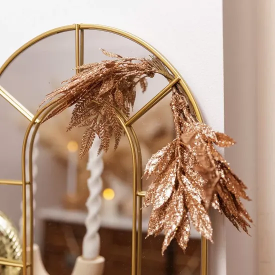 Beauty Home 6 κλαδιά με γκλίτερ ροζ-χρυσό 19 cm