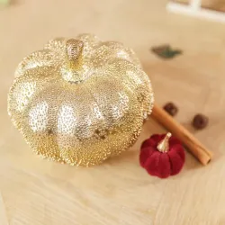 Beauty Home Κεραμική κολοκύθα χρυσή με ανάγλυφο σχέδιο Ø12 x 10.5 cm